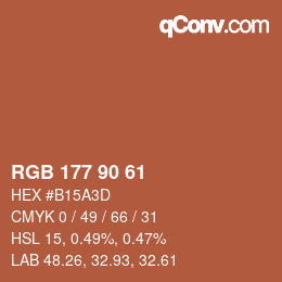 Color code: RGB 177 90 61 | qconv.com