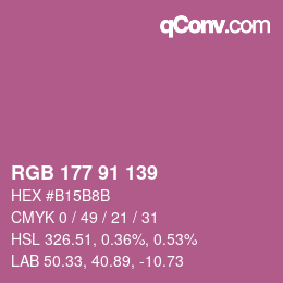カラーコード: RGB 177 91 139 | qconv.com