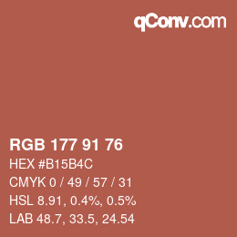 Farbcode: RGB 177 91 76 | qconv.com
