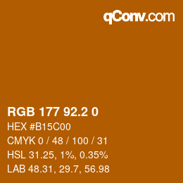 カラーコード: RGB 177 92.2 0 | qconv.com