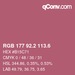 カラーコード: RGB 177 92.2 113.6 | qconv.com