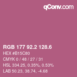 カラーコード: RGB 177 92.2 128.6 | qconv.com