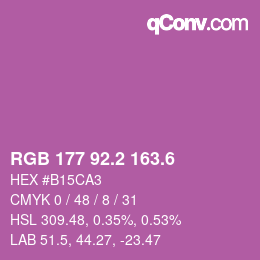 カラーコード: RGB 177 92.2 163.6 | qconv.com