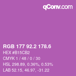 カラーコード: RGB 177 92.2 178.6 | qconv.com