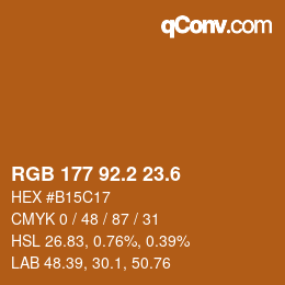 カラーコード: RGB 177 92.2 23.6 | qconv.com