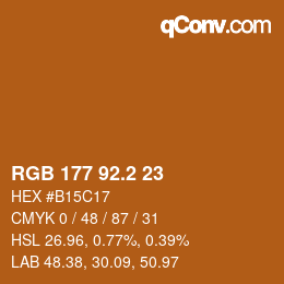 カラーコード: RGB 177 92.2 23 | qconv.com