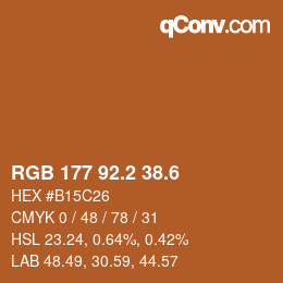 カラーコード: RGB 177 92.2 38.6 | qconv.com
