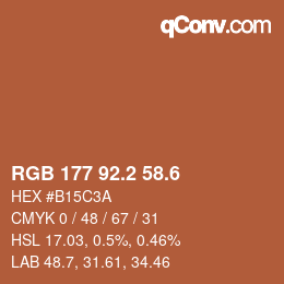 カラーコード: RGB 177 92.2 58.6 | qconv.com