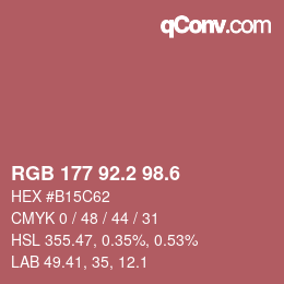 カラーコード: RGB 177 92.2 98.6 | qconv.com