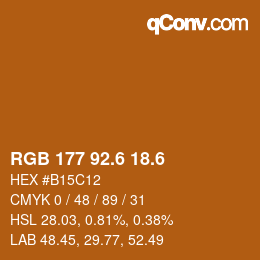 カラーコード: RGB 177 92.6 18.6 | qconv.com