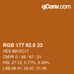 カラーコード: RGB 177 92.6 23 | qconv.com