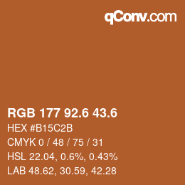 カラーコード: RGB 177 92.6 43.6 | qconv.com