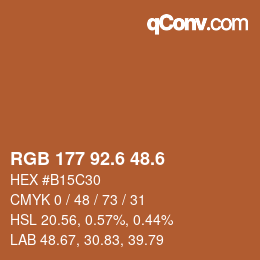 カラーコード: RGB 177 92.6 48.6 | qconv.com