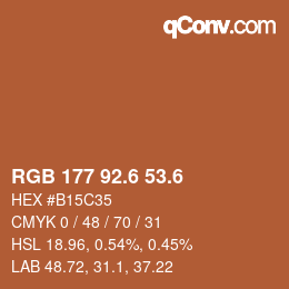 カラーコード: RGB 177 92.6 53.6 | qconv.com