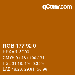 カラーコード: RGB 177 92 0 | qconv.com