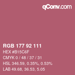 カラーコード: RGB 177 92 111 | qconv.com