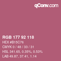 Color code: RGB 177 92 118 | qconv.com
