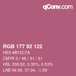Color code: RGB 177 92 122 | qconv.com