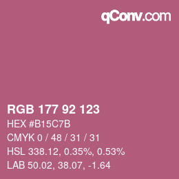 カラーコード: RGB 177 92 123 | qconv.com
