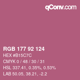 Color code: RGB 177 92 124 | qconv.com