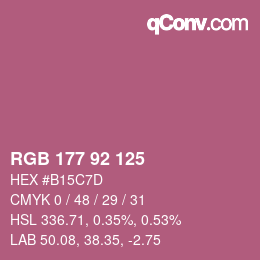 Color code: RGB 177 92 125 | qconv.com