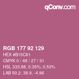 Color code: RGB 177 92 129 | qconv.com