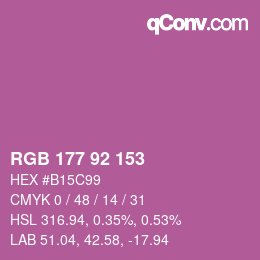 カラーコード: RGB 177 92 153 | qconv.com