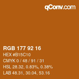颜色代码: RGB 177 92 16 | qconv.com