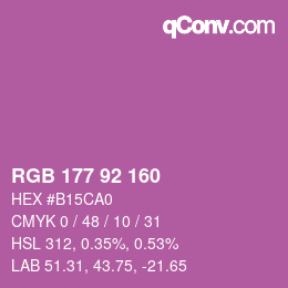 カラーコード: RGB 177 92 160 | qconv.com