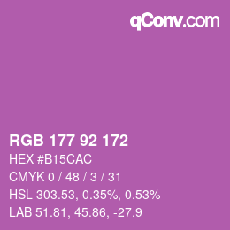 カラーコード: RGB 177 92 172 | qconv.com