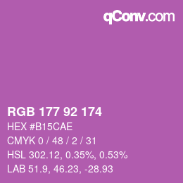 Color code: RGB 177 92 174 | qconv.com