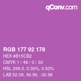 カラーコード: RGB 177 92 178 | qconv.com