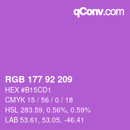 颜色代码: RGB 177 92 209 | qconv.com