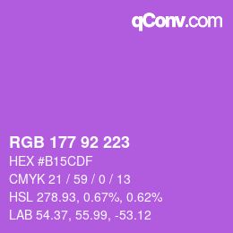 Color code: RGB 177 92 223 | qconv.com
