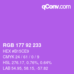Color code: RGB 177 92 233 | qconv.com