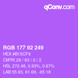 カラーコード: RGB 177 92 249 | qconv.com