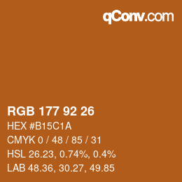 Color code: RGB 177 92 26 | qconv.com
