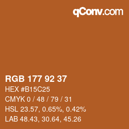 颜色代码: RGB 177 92 37 | qconv.com