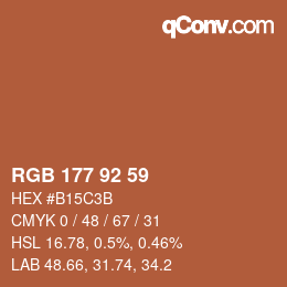 Color code: RGB 177 92 59 | qconv.com