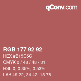 カラーコード: RGB 177 92 92 | qconv.com