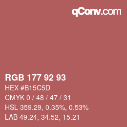 Color code: RGB 177 92 93 | qconv.com