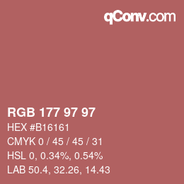 Color code: RGB 177 97 97 | qconv.com