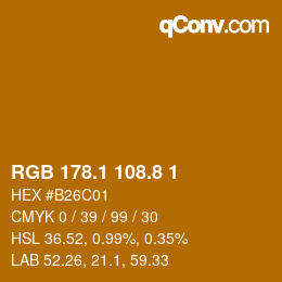 カラーコード: RGB 178.1 108.8 1 | qconv.com
