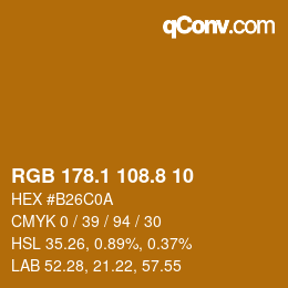 Color code: RGB 178.1 108.8 10 | qconv.com