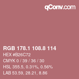 Color code: RGB 178.1 108.8 114 | qconv.com