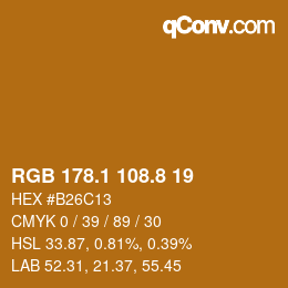 Color code: RGB 178.1 108.8 19 | qconv.com