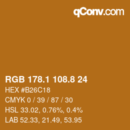 Color code: RGB 178.1 108.8 24 | qconv.com