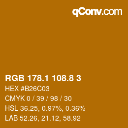 カラーコード: RGB 178.1 108.8 3 | qconv.com