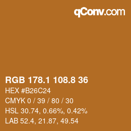 Color code: RGB 178.1 108.8 36 | qconv.com