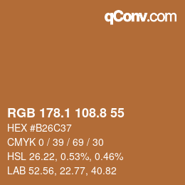 カラーコード: RGB 178.1 108.8 55 | qconv.com